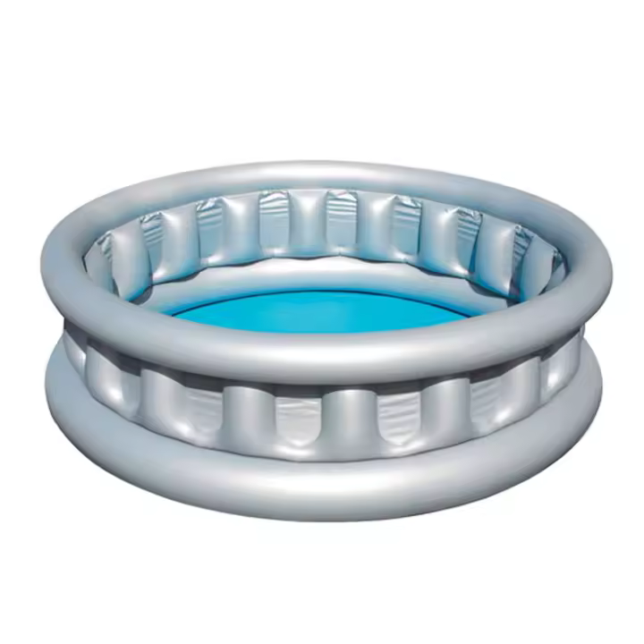 Tradineur - Piscina hinchable color gris, 512 litros de capacidad, incluye: parche de reparación. 43 x 152 cm (altura x diámetro) - 1