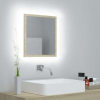vidaXL Espejo de baño acrílico brillo 40x8,5x37 cm en color Gris/Roble Sonoma/Negro y más | decorativo de pared para baño dormitorio recibidor moderno - details 1