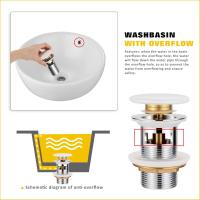 Juego de Desagüe universal con rebosadero para lavabo y lavabo-tapiz de Desagüe con colador cerámico de baño - details 1
