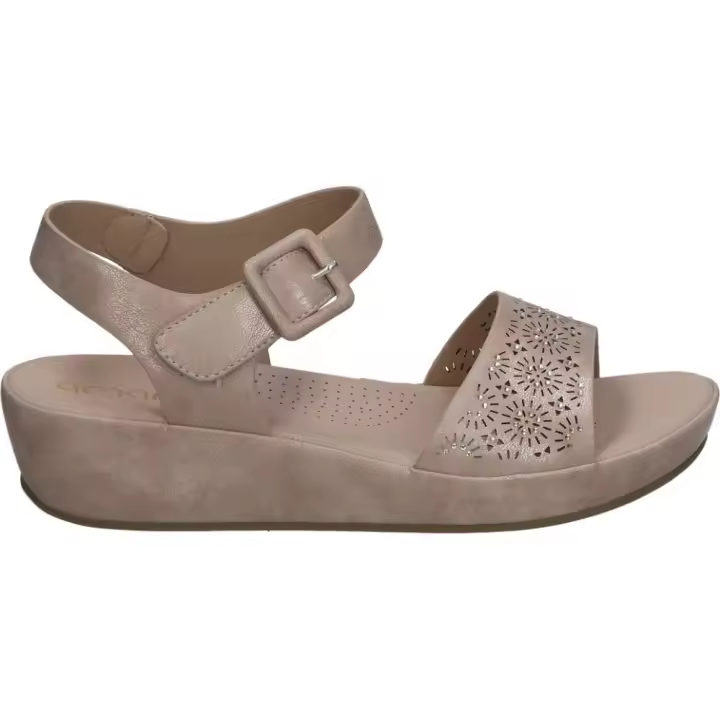 AMARPIES | Sandalias con cuña Amarpies para Mujer – Sandalias con plataforma y cuña baja en Color Platino – Sandalias Cómodas con Cierre de Hebilla – Ajuste máximo – Estilo Casual – Modelo ABZ26749 - 1
