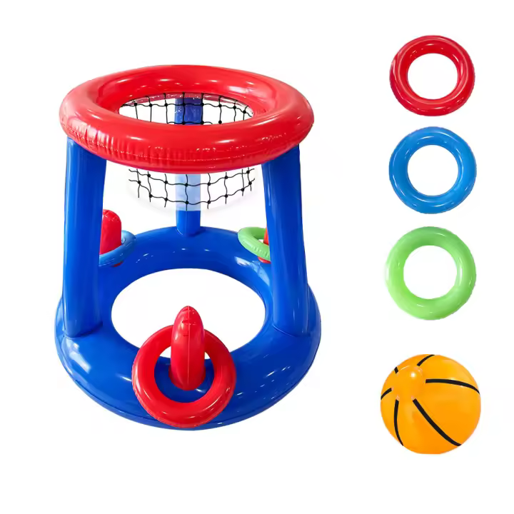 Juego De Tiro De Baloncesto Inflable Azul Con Anillos Para Piscina Fiesta De Agua Marco De Baloncesto Prop Para Juegos De Salón - 1