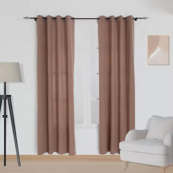 Shoppe house - Cortina para Salón Dormitorio de 140 x260 cm - Cortina Lisa de 30% Algodón y 70% Poliéster Acabado Mate - Cortina con Ojales - 1
