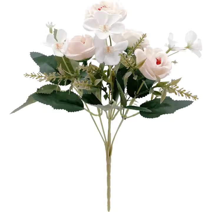 Poenia Arte Floral - Ramo de Rosas Artificiales - Decoración Duradera - Variedad de Colores - 30cm - 3pcs - 1