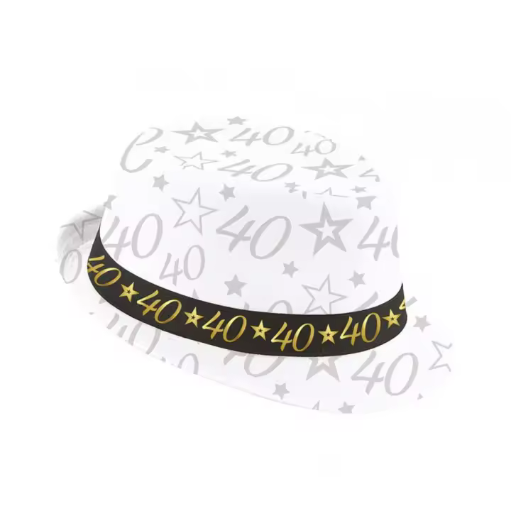 Guirca Gorro Gángster Blanco 40 Años Cumpleaños y Aniversarios - 1