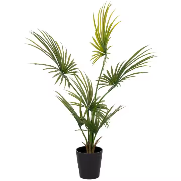 Palmera  kwai artificial decorativa con 6 hojas verde, 90x90x130h cm - 1