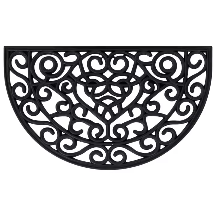 vidaXL Felpudo semicircular de goma 45x75 cm - 1