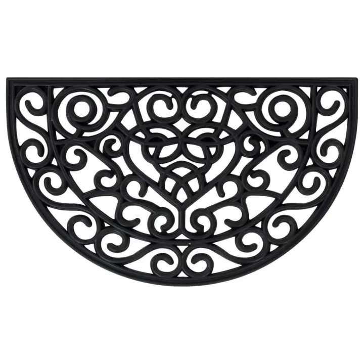 vidaXL Felpudo semicircular de goma 45x75 cm - 1