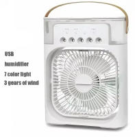 Ventilador Portátil De Enfriamiento Con Luz LED Y Humidificador Tres En Uno Timer De 1 a 3 Horas Para El Hogar 5 Agujeros - details 9