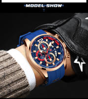 Reloj De Pulsera Deportivo MINI FOCUS Rojo Para Hombres Lujo Cronógrafo Cuarzo Con Correa De Silicona Manos Luminosas Fecha Resistente Al Agua - details 14