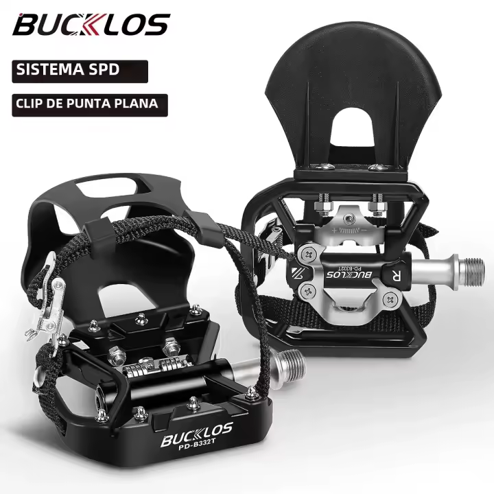 Pedales De Bicicleta BUCKLOS Dual Function MTB Plataforma Antideslizante Aluminio SPD Sistema Parte De Bicicleta - 1