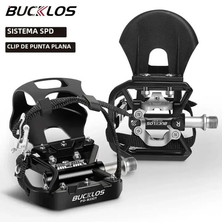Pedales De Bicicleta BUCKLOS Dual Function MTB Plataforma Antideslizante Aluminio SPD Sistema Parte De Bicicleta - 1