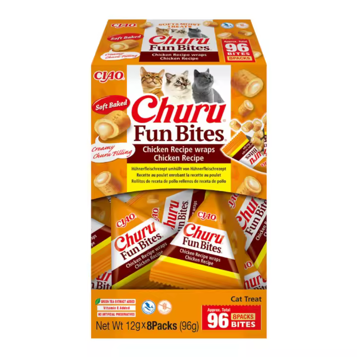 CHURU Fun Bites - Deliciosos snacks para gato (Pack 8 x 12gr) - INABA CIAO - 1