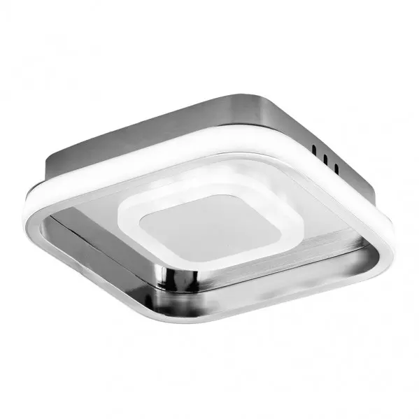 FABRILAMP Plafón LED Cuadrado Cromo 24W 2280lm 5,5x21x21cm Temperatura de Luz Ajustable con Memoria de Color - 1