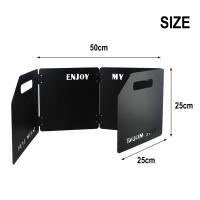 Estufa De Gas Plegable Con Pantalla Antiviento De Acero Inoxidable Cuatro Plegado Caseta Viento Prueba Para Camping BBQ Quemador Pantalla - details 2