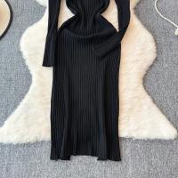 Vestido Largo De Mujer Con Cuello En V Y Manga Larga Blanco Elegante Con Cierre De Lazos Estilo Callejero Alta Moda Para Otoño Y Playa - details 36