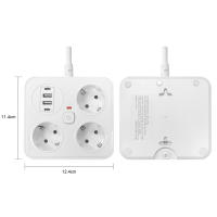 Enchufe Europeo Con Cable De 2m Protección Contra Sobrecarga Y Protector De Sobrecorriente Con USB Tipo-C Y 3 Salidas - details 3