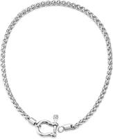 Collar de Cadena de Trigo de cola de Zorro de Maple inoxidable para hombre y Mujer, Con grilleta de Ancro de Tornillo y Cierres Náutico Marinero. - details 4
