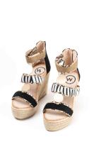 Lyla Wang sandalias cuña alta de esparto con plataforma mujer con cremallera trasera - details 4