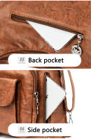 Mochila De Viaje Para Mujer En Cuero PU Lavado Bolsa De Hombro Escolar Bandolera 2024 Capacidad De 20-35 Litros Estilo Casual - details 18
