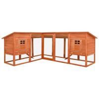vidaXL Madera Abeto Jaula Conejera de Exterior Con Corral Conejo Color Gris,  Moca,  red and white y mas - details 3