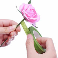 Cinta Floral Para Embalaje De Ramas Y Manualidades De 1/2" X 30Yd En Verde Oscuro Verde Ligero Blanco Y Marrón Para Bodas - details 2