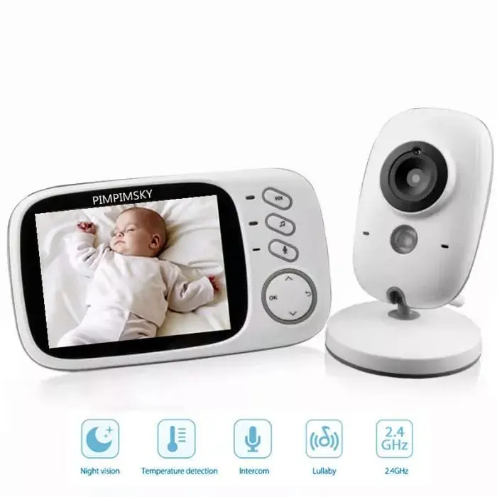 Monitor para bebé, Monitor para bebé a Color LCD de 3,2 pulgadas, escucha de vídeo, cámara de vídeo para bebé, vigilancia, vídeo bidireccional de 2,4 GHz - 1