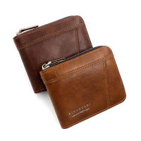 Cartera De Cuero Para Hombre Lujo Monedero Con Bolsillo Para Monedas Y Tarjetas Cierre De Cremallera Antirrobo Regalo Para Hombres - details 18