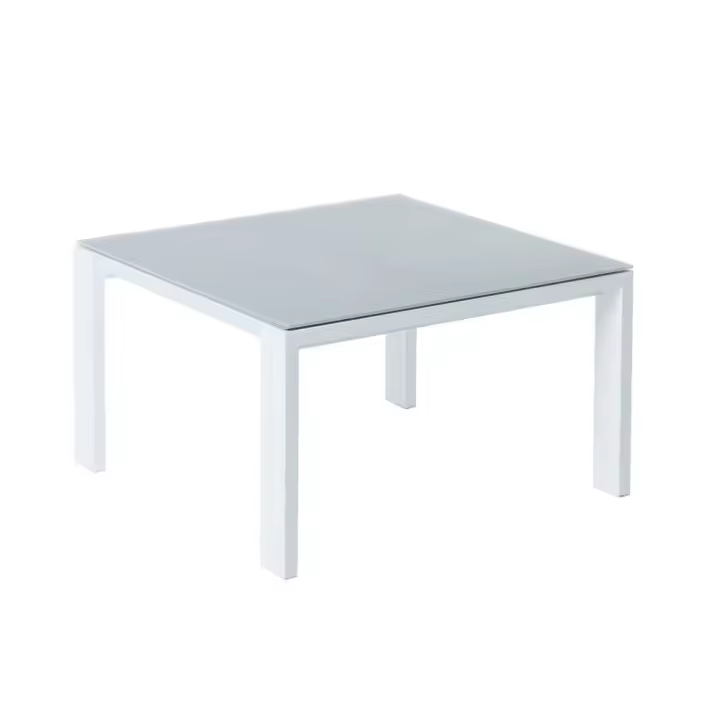 Lola Home Mesa de centro de exterior blanca de aluminio para terraza - 1
