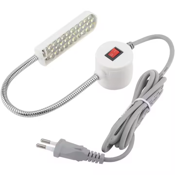 Lámpara de cuello de cisne de trabajo con luz para máquina de coser de 30 LED con base magnética para el hogar o la máquina de coser (220V) - 1