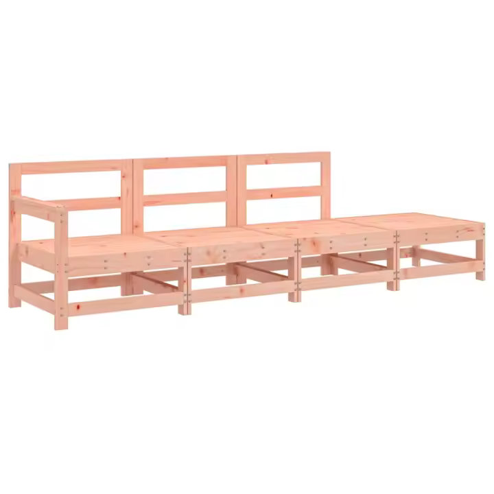vidaXL Juego de muebles de jardín 4 pzas madera maciza abeto Douglas Pino natural, Pino blanco, Pino gris Conjunto Terraza Muebles Jardín Exterior Juego de Muebles de jardín Mueble Jardín Exterior Muebles de Salon Exterior - 1