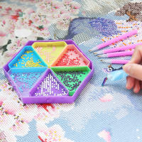 Kit De Paleta De Diamante 7 En 1 Con Almacenamiento Hexagonal De Gran Capacidad Y Pluma De Diamante Herramientas Para Pintura Y Bordado Artísticos - details 2
