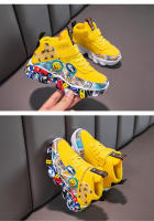 Zapatillas Deportivas Para Niños Y Niñas Tallas 26-36 Dibujos De Graffiti Casual Compras En Línea Antideslizantes PU Suela De Goma Adecuadas Para Baloncesto Y Uso Diario - details 5