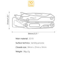 Multiherramienta Maarten 9-en-1 Con Cuchillo De Bolsillo De Acero Inoxidable Herramienta Móvil De Sobrevivencia Con Destornillador Y Aretes - details 5