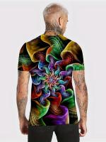 Camiseta De Verano Para Hombre Con Patrón 3D Personalizado Moda Digital Cuello Redondo Estilo Casual Tela De Poliéster - details 4