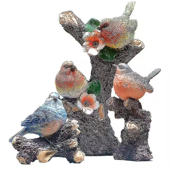 Resina Pájaros ver las decoraciones de Jardín al Aire Libre Adornos decoración para patio césped Porche - 1