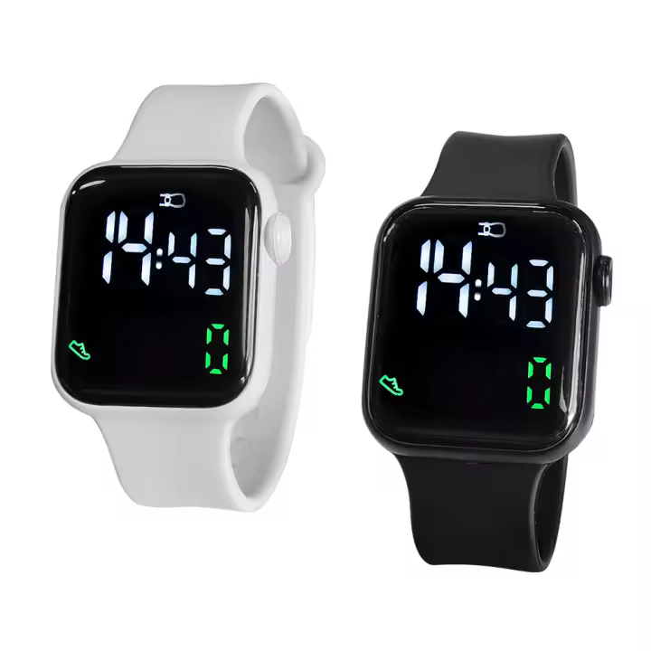 Reloj Inteligente Minimalista Para Estudiantes 2PCS Para Niños Y Niñas Con Pantalla Elevada Y Contador De Pasos Reloj Deportivo Electrónico - 1