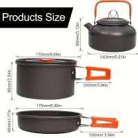 Cocina Portátil BOPORO Kit de Acampar con Ollas de Aluminio Livianas para Exteriores Set de Utensilios de Mesa y Elementos Esenciales de Cocina - details 0