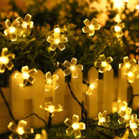 Luces De Flores Solares Para Jardín Fiesta De Boda Decoración De Patio Luces De Morera En Forma De Cerezo Multicolor Y Blanco Cálido Para Exterior - details 6