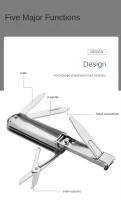 Tijeras De Uñas Multifuncionales 5-en-1 Con Llavero Kit De Herramientas De Manicura Acero Inoxidable Plegable Para Hombres Y Mujeres - details 3