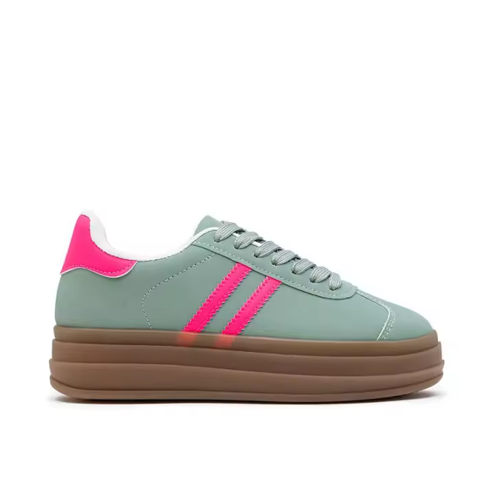 Zapatillas deportivas retro informales de suela gruesa para mujer - 1