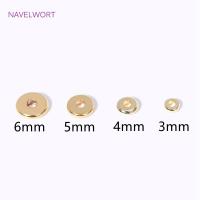 Bolas Redondas Y Planas De Latón Galvanizado En Oro 18K Para Suministros De Joyería DIY Accesorios Para Pulseras Y Collares - details 17