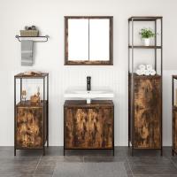 Set de muebles de baño de 3 piezas en roble ahumado y madera trabajada - details 2