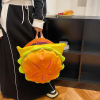 Mochila De Forma De Hamburguesa Para Niñas Y Niños Estilo Moda Súper Lindo Tamaño Grande Capacidad Para Viajes Y Escuela - details 1