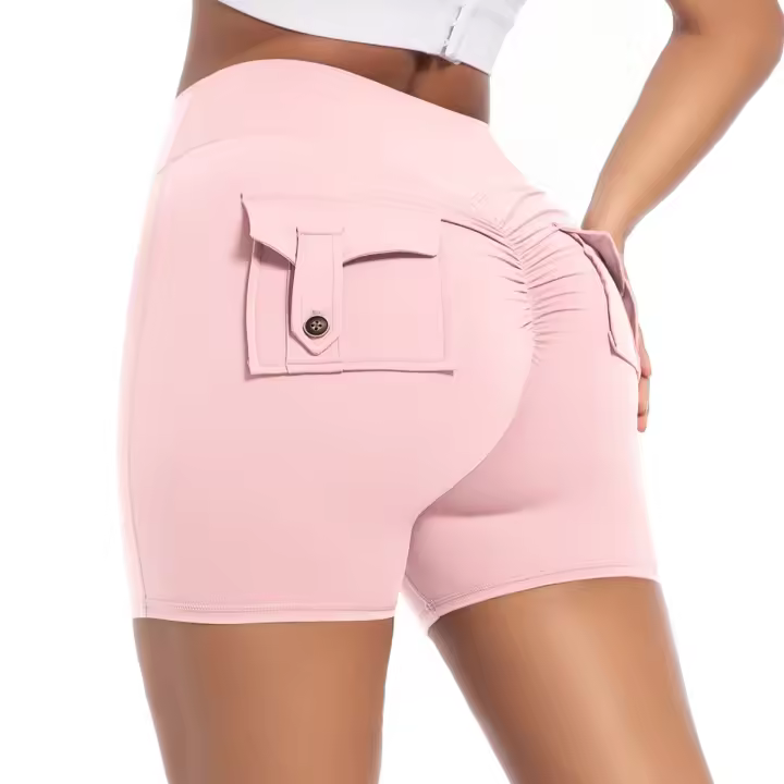 SSITO Pantalones cortos de Yoga para Mujer, Mallas de Gimnasio with Bolso fruncido en el asiento, medias rezadoras de beltera High, Pantones cortos SexIs with fruncido en el asiento para Cycling - 1