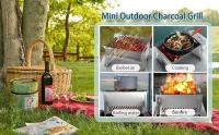 Parrilla De Camping BBQ De Acero Inoxidable Plegable Para Exterior Estilo De Cocina Al Aire Libre Stove De Carbón Material De Madera - details 8