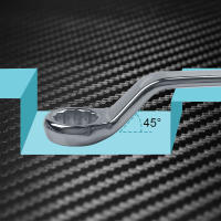 Juego De Llaves De Fin De Caja Offset En Acero De Carbono Métrico 45 Grados HRC38-45 Largo Doble Anillo Con Bolsa De Rodillos - details 2