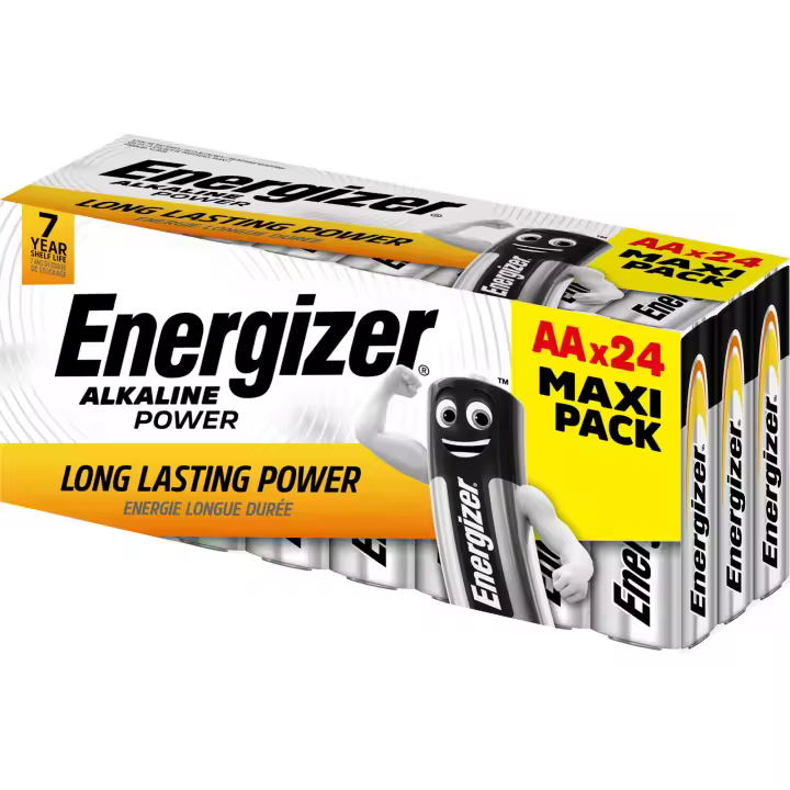 Energizer - Alkaline Power, Pack de 24 Pilas AA, Larga duración para Uso Cotidiano, sin sulfatación y Mantiene Carga 7 años - 1