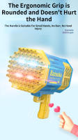 Pistola De Burbujas Para Niños Con 69 Orificios Máquina De Burbujas En Forma De Rocket Automática Con Luz Regalo De Fiesta Al Aire Libre - details 1