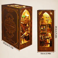 Kit De Miniatura De Librería DIY Nook Casa De Muñecas Insert Dollhouse Model Roombox Construcción Kit De Estante De Libros Madera Juguetes Bookend Para Regalos De Navidad - details 16