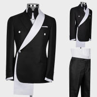 Traje Formal De Dos Piezas Para Hombre En Color Negro Con Chaqueta Y Pantalones Un Botón Elegante Para Bodas Y Comidas Formales - details 4